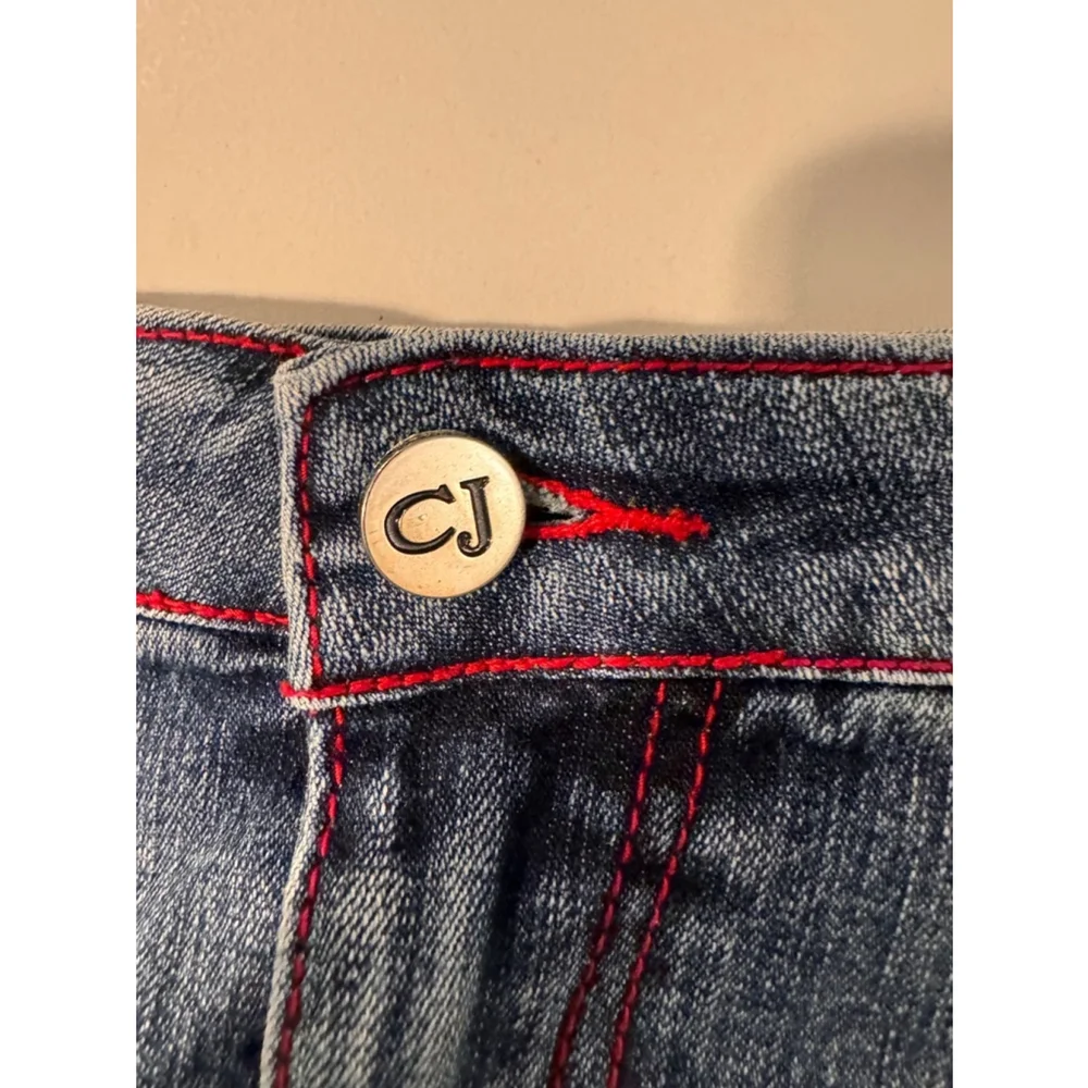 Crest Jeans Denim Skirt Bandana Ruffle Trim Size 19 20 - Picture 9 of 11